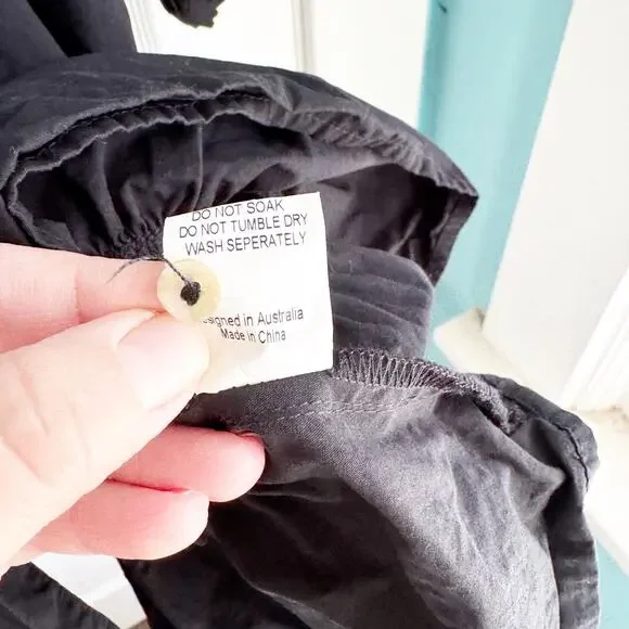 Showpo Collared Button Down Mini Shirt Dress Classic Black Ruffle Hemline Size 2 - Picture 10 of 11